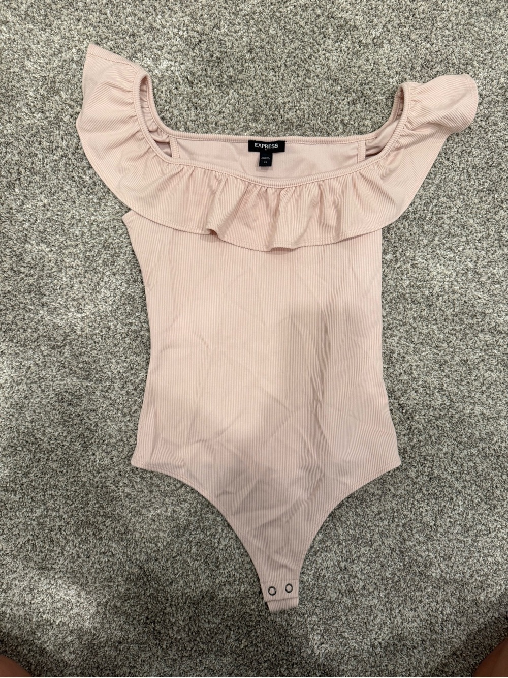 Express Pink Ruffle One-Piece Bodysuit